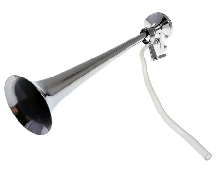 Fanfare Hupe Druckluft Horn Nebelhorn Chrom mit Kompressor 150 dB