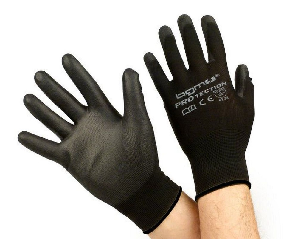 Arbeitshandschuhe / Mechaniker Handschuhe / Schutzhandschuhe / Feinstrickhandschuh BGM Gre XXL 100% Nylon mit Polyurethan Beschichtung