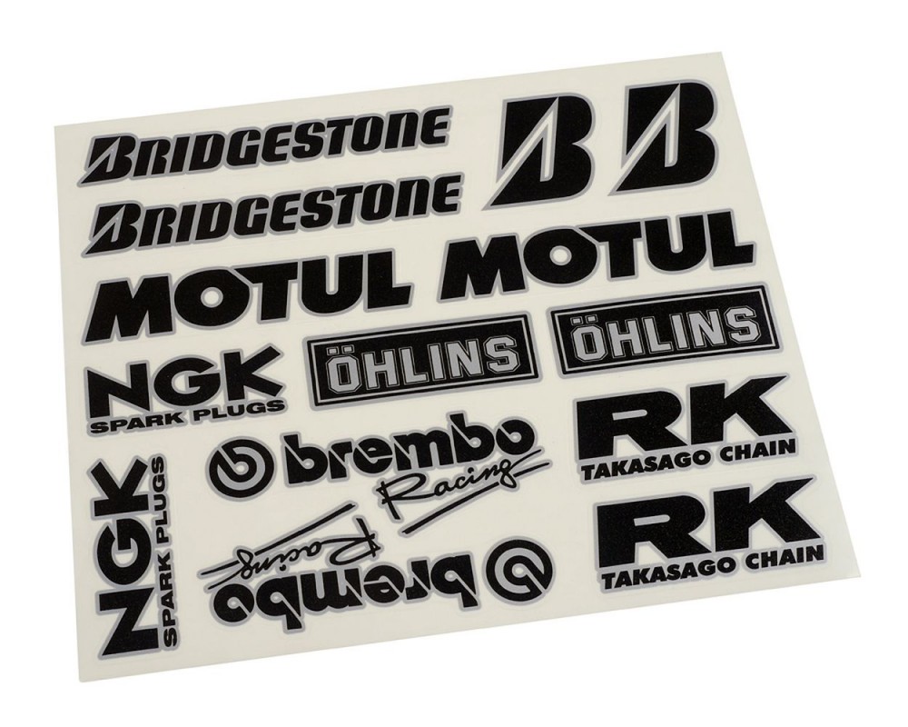 Aufklebersatz Sponsorkit ca. 2x24cm, Bridgestone, Motul, NG