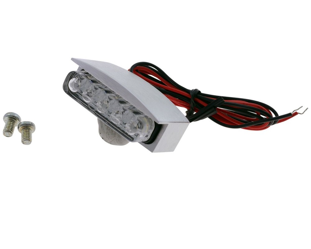 Kennzeichenbeleuchtung Mini LED mit Alu-Gehuse, silber, M