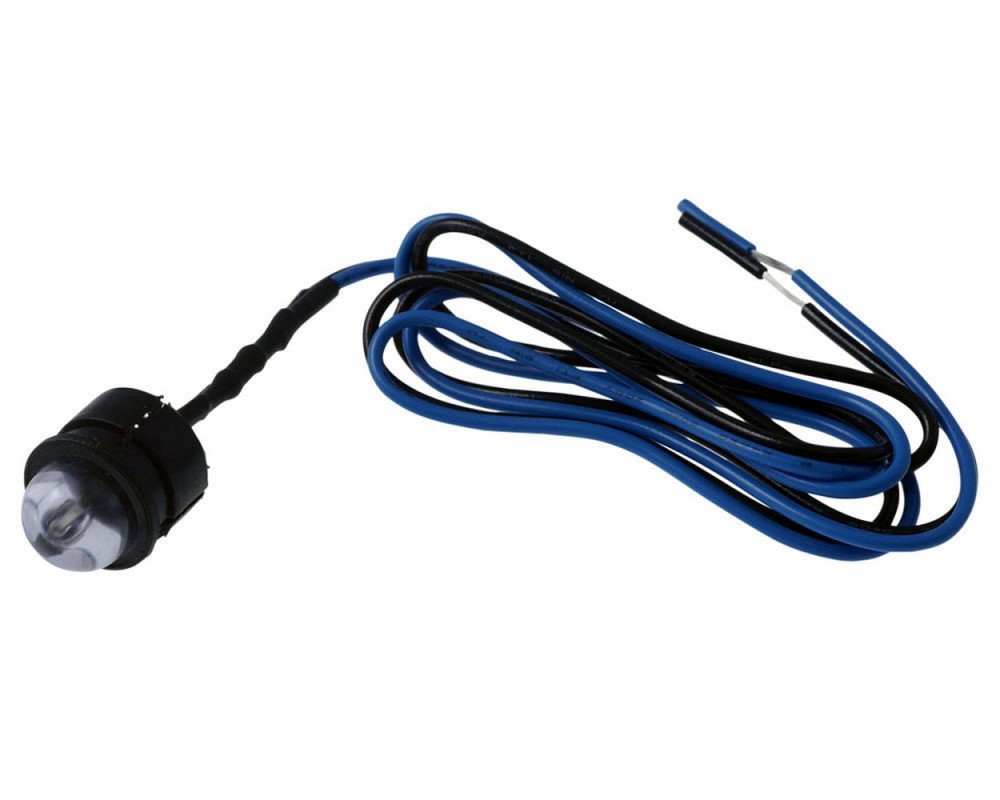 Kontrollleuchte LED  10 mm, blau, mit  Kabel und Einbau Clip, fr 12V DC.