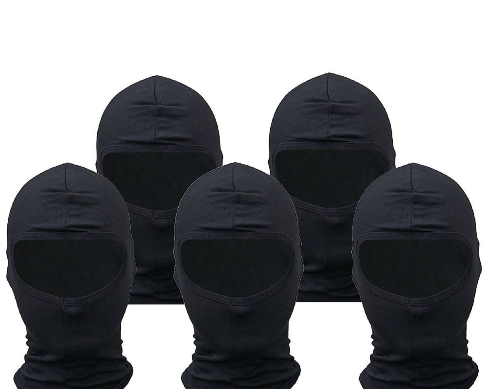 Sturmhaube Set schwarz (5 Stck) Facemask Gesichtsmaske Maske Kopfhaube Motorrad Ski Fahrrad universelle Gre